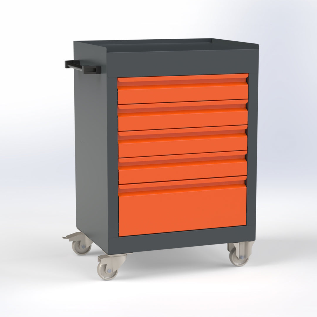 5 Çekmeceli Endüstriyel Dolap OST1000 Antrasit Turuncu