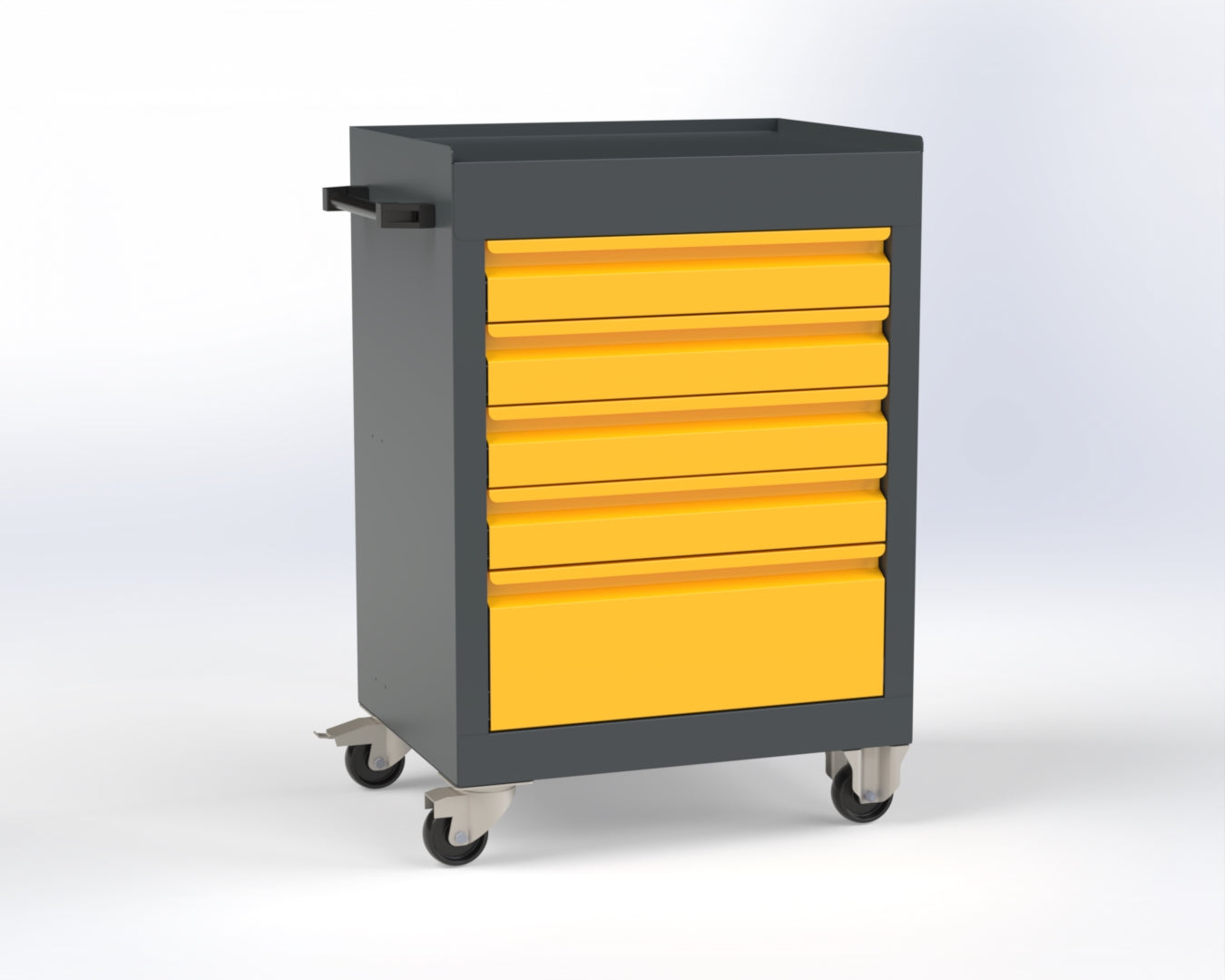 5 Çekmeceli Endüstriyel Dolap OST1000 Antrasit Sarı