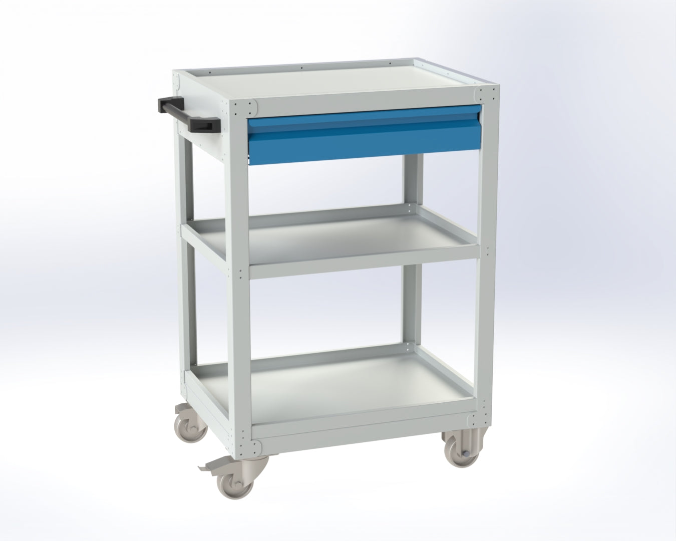 Çekmeceli 3 Katlı Malzeme Taşıma Arabası OST3002 Gri Mavi