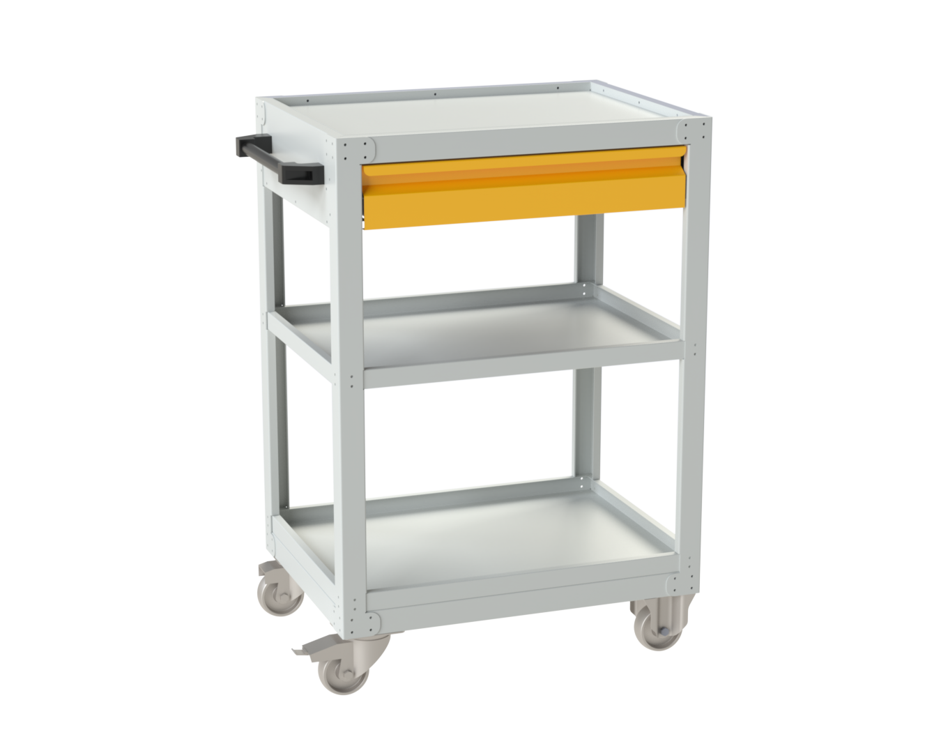 Çekmeceli 3 Katlı Malzeme Taşıma Arabası OST3002 Gri Sarı