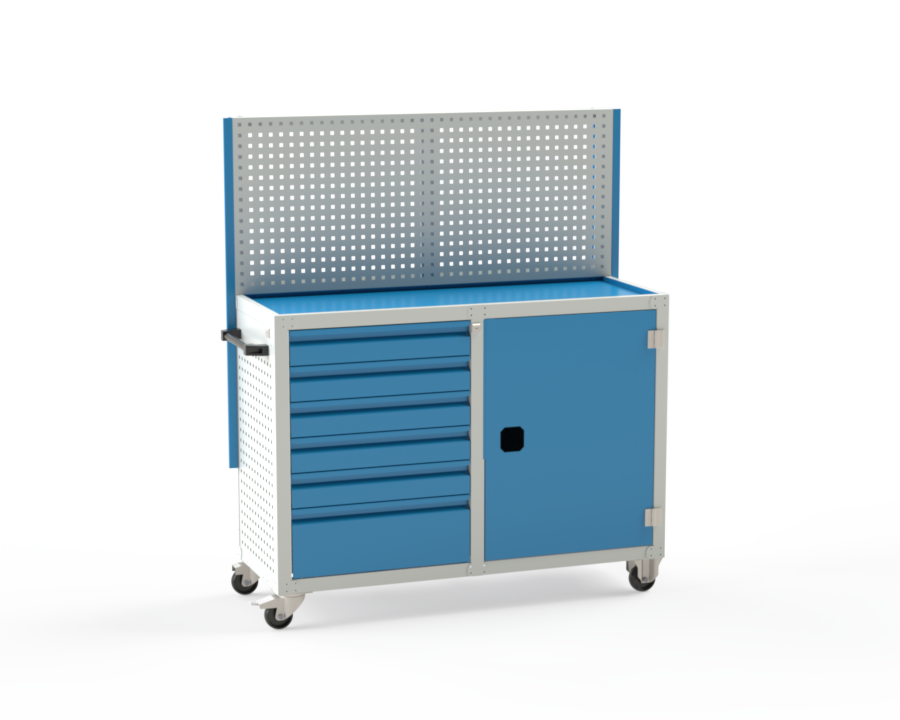 6 Çekmeceli Askı Panolu Tek Kapaklı Çalışma Arabası OST3201